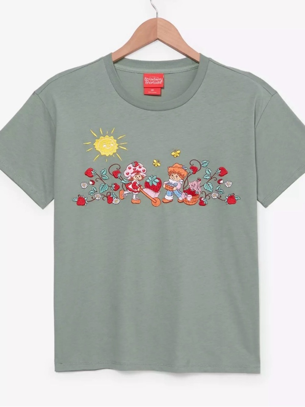 Strawberry Shortcake Huckleberry Pie  Embroidered Tee Green By BoxLunch SM - Picture 2 of 10